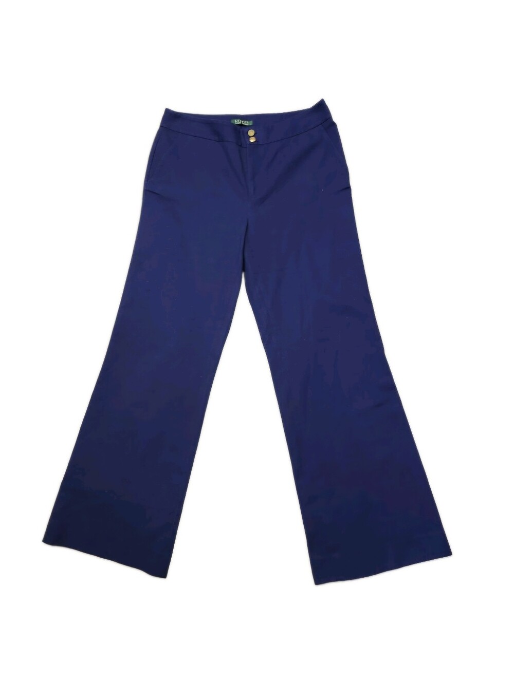 • Lauren Ralph Lauren Navy Blue Wide Leg Trouser Pants Size 10 Quiet Luxury